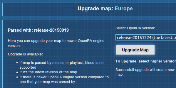 Upgrading maps in the resource center
