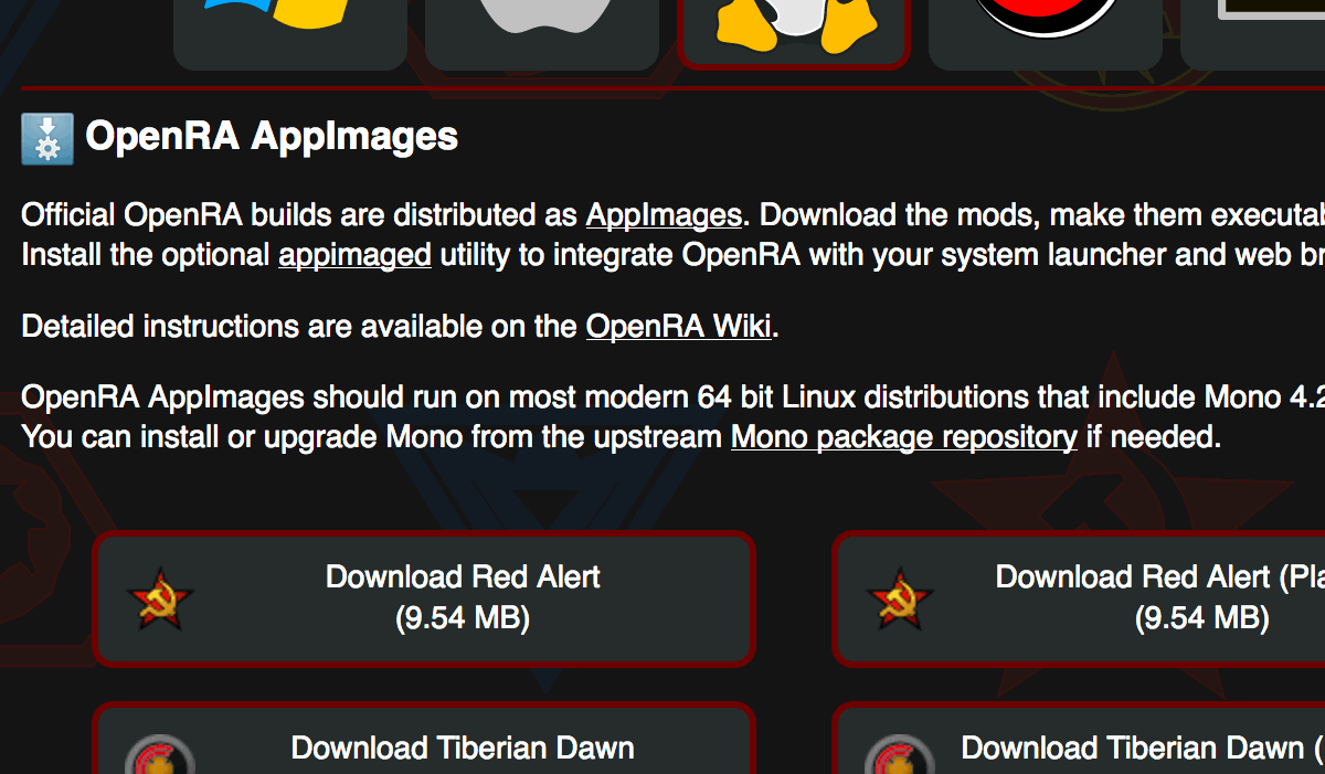 OpenRA Download page